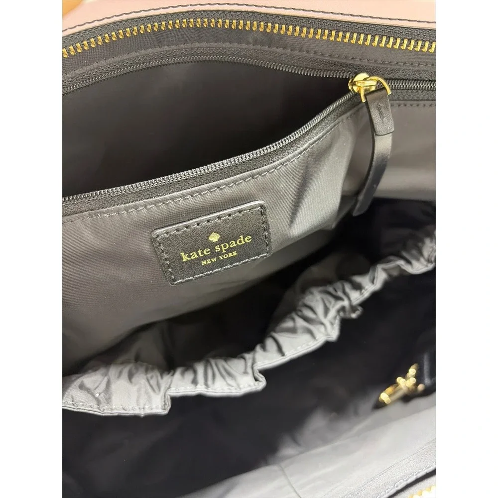 Kate Spade New York Striped Baby Bag Diaper Tote Black Pink White with Pad